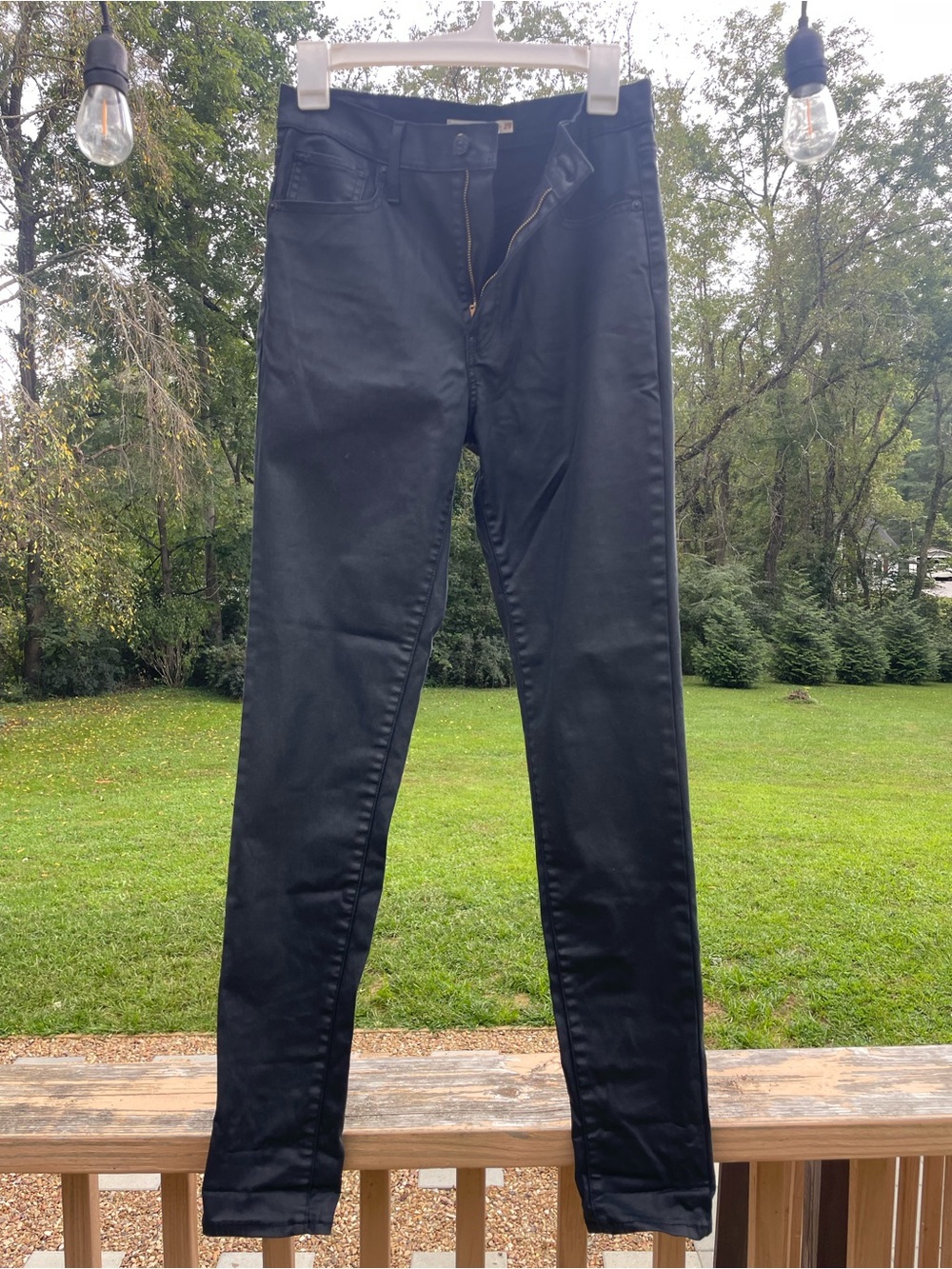 Levi's Women's Black Pleather- like Skinny Jeans
